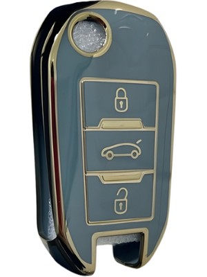 Autohan Keys Peugeot 208 – 301 – 307 – 308 – 508 – 2008 – 3008, Citroen C3 - C4, Opel Combo Modellerine Uygun Sustalı Lüks Nano Anahtar Koruma Kılıfı