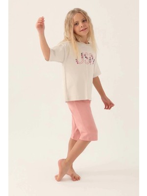 U.S. Polo Assn. Kız Çocuk Kapri Takım - Krem