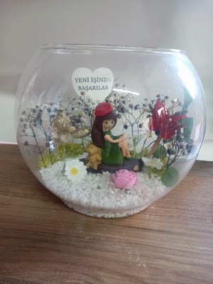 Nadire Tasarım cam fanus Yeni Işinde Teraryum