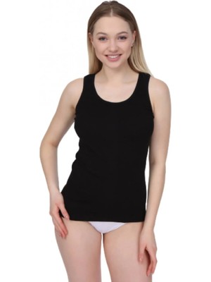 Güryıldız 12'li Siyah Ribana Geniş Askılı Atlet 20004