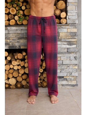 Kly Büyük Beden Seçenekli %100 Pamuk Ekoseli Erkek Pijama Altı Pantalon