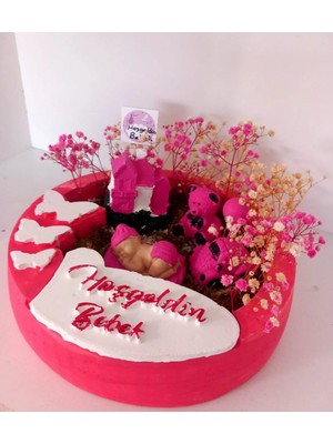 Nadire Tasarım Hoşgeldin Bebek Saksida Pembe  Teraryum