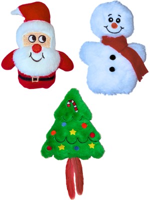 Miyav Yılbaşı 3’lü Kedi Oyuncak Seti – Noel Baba, Kardan Adam & Yılbaşı Ağacı Kedi Oyuncakları