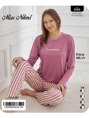 Miss Nilens Kadın Çizgili Pijamatakımı