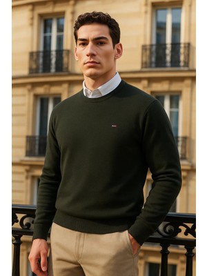 Comstar Erkek Kışlık Günlük Bisiklet Yaka Haki Kazak