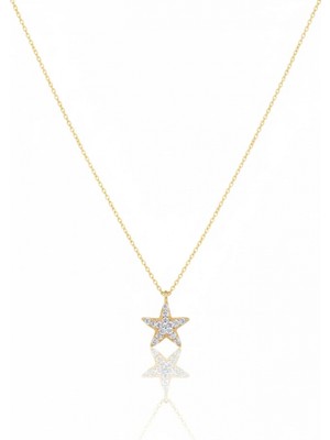 Güzide Kuyumcu 14 Ayar Altın Taşlı Yıldız Kolye 630