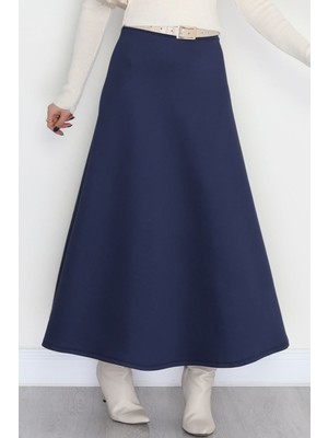 Tesettür Diyarı Scuba Kumaş Tesettür Etek- Lacivert