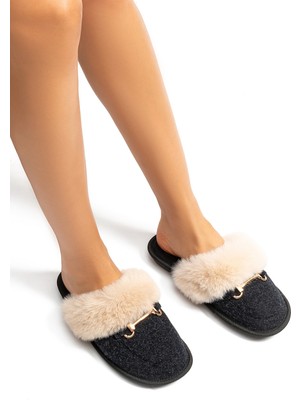 Twigy Ania Kadın Tokalı Ev Terliği Siyah 37/41