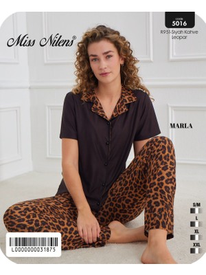 Miss Nilens Leopar Desen Kadın Pijama Takımı