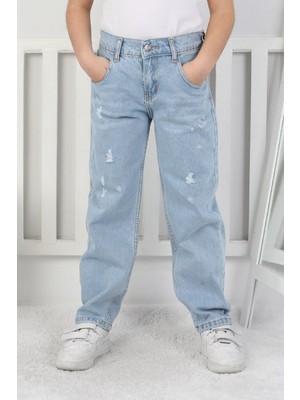Canan Çakmak Erkek Çocuk Premium Kalite Yırtıklı Lazer Kot Pantolon