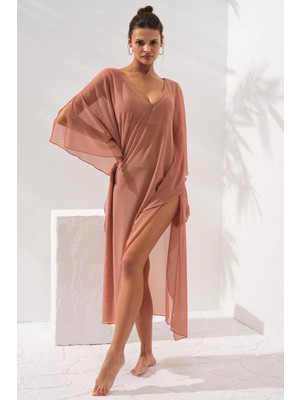 Pierre Cardin V Yaka Elbise Pareo Bronz 231803