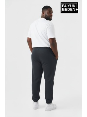 Superlife Erkek Büyük Beden Paça Lastikli Rahat Kalıp Ar Baskılı Ince Eşofman Altı SPR26BEA951-1