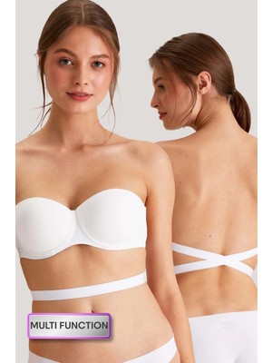 Pierre Cardin 6027 Beyaz Pisa Push Up Straplez Multi Function Mikro Sütyen Askı Hediyeli