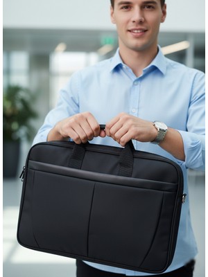 Başkent Çanta Laptop Çantası Büyük Boy 17.3" İnç & 17 Omuz Çantası | Su Geçirmez Kumaş, Ayarlanabilir Askı 8683255011981