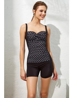 Pierre Cardin Fairy Sortlu Drapeli Yüzücü Mayo Puantiye Desenli 221136