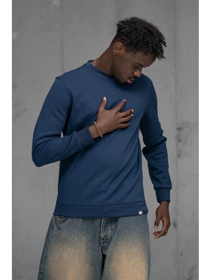 FBI Fbı Slimfit Nokta Armürlü Sıfır Yaka Pamuklu Kazak