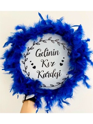 Buffer Kişiye Özel Tüylü Kına Gecesi Tefi,gelinin Kız Kardeşi Kına Tefi (28 Cm)