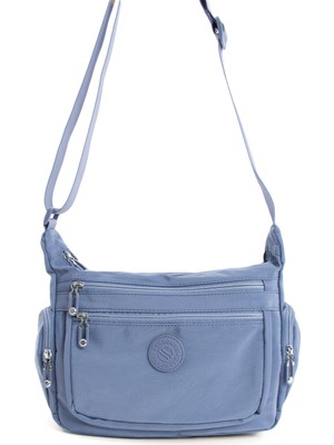 Sanmorris Kadın Suya Dayanıklı Paraşüt Kumaş Çok Gözlü Ayarlanabilir Çapraz Askılı Omuz Çantası