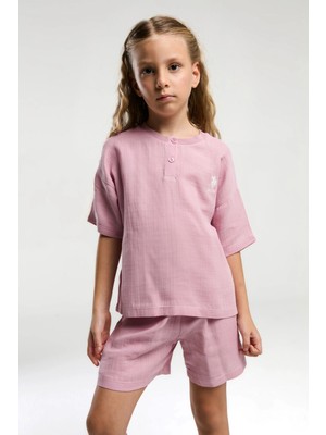 U.S. Polo Assn. Kız Çocuk Pembe Şort Takım Günlük Kullanım İçin Hafif Kumaş