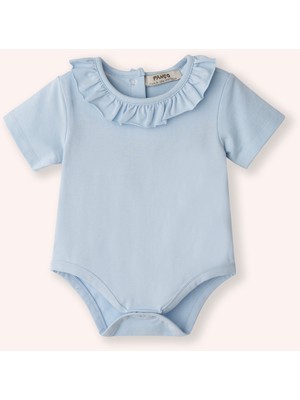 Panço Kız Bebek Kısa Kollu Mavi Body