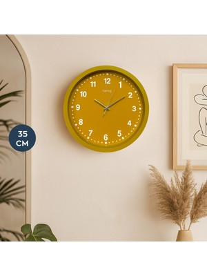 Homing Retro Hardal Sarı Duvar Saati 36 cm 242314
