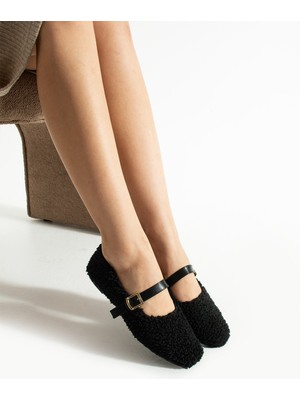 Bufu Sheep Bantlı Kadın Ev Babeti Suni Deri Düz Tabanlı Günlük Kullanım İçin Rahat