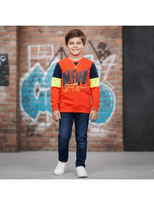 Mackays Erkek Çocuk Neon Nar Çiçeği Baskılı Sweatshirt – Pamuklu Yumuşak Kumaş, Tam Kalıp