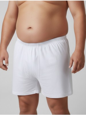 Balkonda Erkek Külot Paçalı Arjantin Beyaz 6'lı Paket %100 Pamuk Battal Beden - Berrak