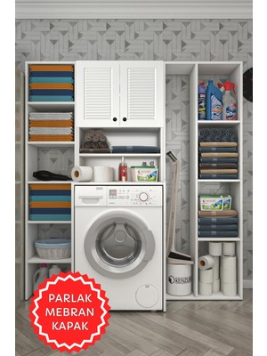 Kenzlife Membran Çamaşır Makinesi Dolabı Hayzummega Byzbyz Panjur 180*156*55 Mebran Kapak Suntalam Gövde