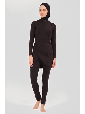 Dorelux Biye Detaylı Anvelop Etekli Siyah Tesettür Mayo DLX-24620