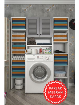 Kenzlife Membran Çamaşır Makinesi Dolabı Hayzummaksduble Gribyz Panjur 180*66*55 Mebran Kapak Suntalam Gövde