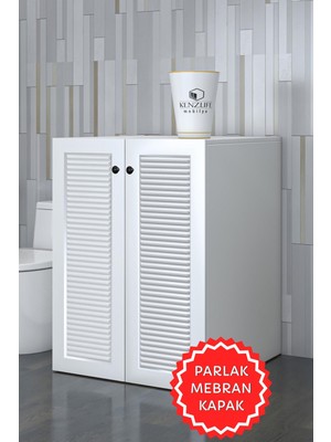Kenzlife Membran Çamaşır Makinesi Dolabı Kapaklı Tatyana Byzbyz 90*70*60 Mebran Kapak Mdf Gövde Banyo Ofis Kapaklı Arkalıksız