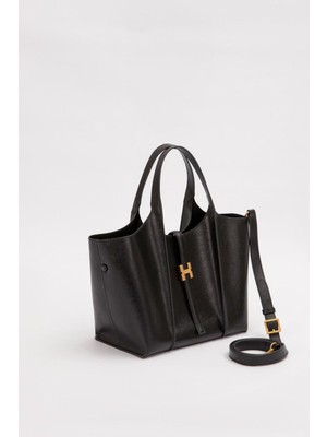 Levidor Siyah Askı Kilit Detay Siyah Kadın El Çantası -930349