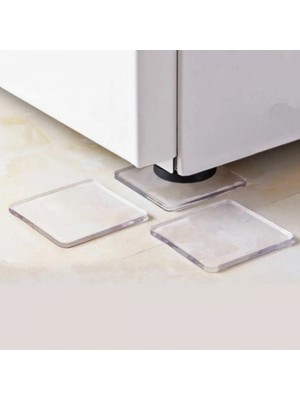 Marsilyan 4 Adet Silikon Şeffaf Koltuk Mobilya Masa Beyaz Eşya Yazıcı Koruyucu Kaydırmaz Dayanıklı Pedler (4887)