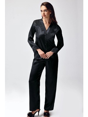 Çamaşır Kenti Freshness 9950-PT Saten Dantel Detaylı Pijama Takımı