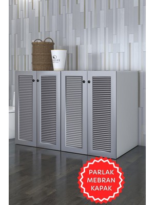 Kenzlife Membran Çamaşır&kurutma&bulaşık Makinesi Dolabı Tatyanakare Gribyz 90*140*60 Mebran Kapak Mdf Gövde Kapaklı Arkalıksız