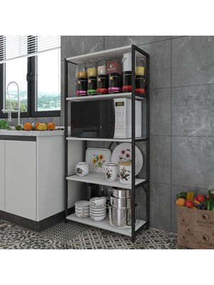 Kenzlife Mutfak Banyo Dolabı ADATEPE150 Byzsyh 150*70*30 5 Raflı Ofis Kiler Kitaplık