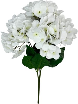 Nettenevime Yapay Çiçek Islak Ortanca Çiçeği Beyaz 45CM 5dal Islak Gerçeksi Dokulu