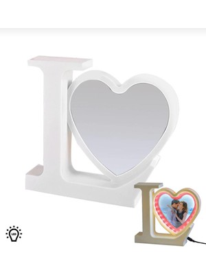 Skygo Love Kalpli Fotaraflı  Ledli Işıklı Sihirli Ayna