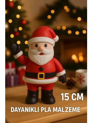 DNRYSL Noel Baba Biblo 15 Cm, Dayanıklı Pla Dekoratif Yılbaşı Figürü, Yeni Yıl Süsü, Masa Üstü Dekorasyon