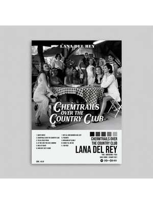 Orendart Lana Del Rey - Chermtrails Over The Country Club Albüm Spotify Çerçeveli - Çerçevesiz Poster Tablo