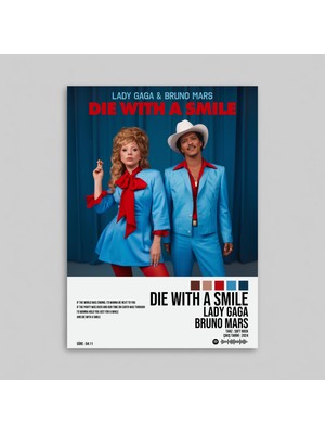 Orendart Lady Gaga Bruno Mars - Die With A Smile Spotify Çerçeveli - Çerçevesiz Poster Tablo
