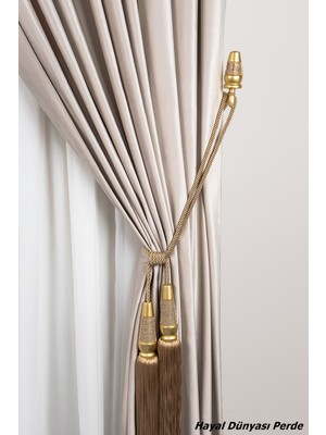 Hayal Dünyası Özel Yapım Perde Toplayıcı Ahşap Taşlı Renso Braçol Takım Perde Aksesuarı