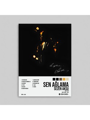 Orendart Can Ozan - Ağlama Ben Ağlarım Spotify Çerçeveli - Çerçevesiz Poster Tablo