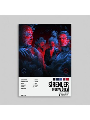 Orendart Mor ve Ötesi - Sirenler Albüm Spotify Çerçeveli - Çerçevesiz Poster Tablo
