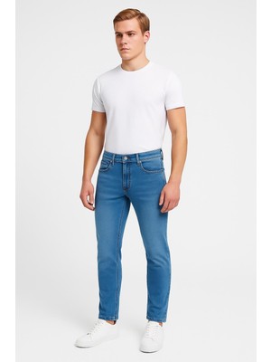 Black Wood Erkek Slim Fit Dar Paça Esnek Likralı Denim Jeans Kot Pantolon - 7408