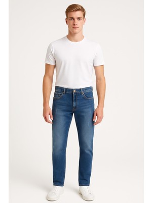 Black Wood Erkek Slim Fit Dar Paça Esnek Likralı Denim Jeans Kot Pantolon - 7408