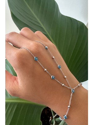 Sunshine 925 Ayar Gümüş Rodyum Kaplamalı Minik Toplu Nazar Göz Zarif Şahmeran