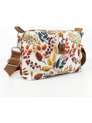 Woodycord El Yapımı 3D Sonbahar Desenli Kutu Çanta