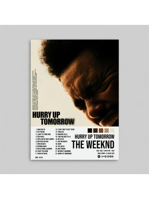 Orendart The Weeknd - Hurry Up Tomorrow Albüm Spotify Çerçeveli - Çerçevesiz Poster Tablo